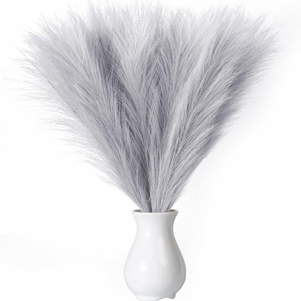 Pier 1 Decorative Faux Pampas Grass 3 pack 2Off white and one Dusty Lavender 19”